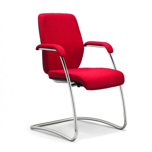 Chaise de conférence en tissu - 68 - Stoll Giroflex - tapissée / cantilever / avec accoudoirs
