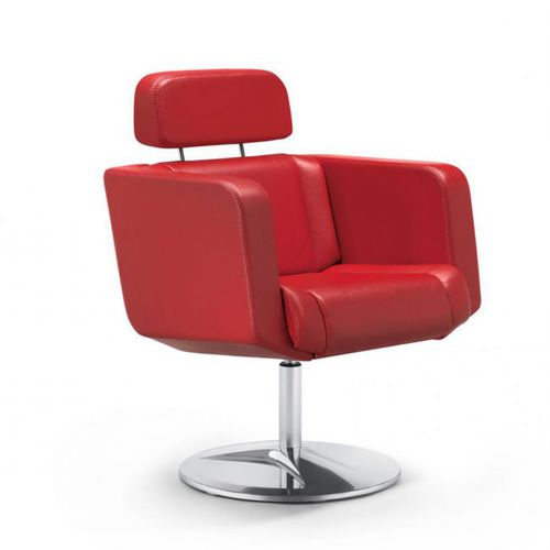 Fauteuil visiteur contemporain - 21 - Stoll Giroflex - en cuir / professionnel / piètement central