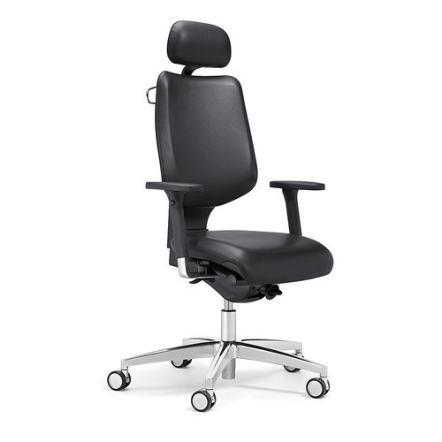 Fauteuil de direction contemporain - 545 - Stoll Giroflex - en cuir / inclinable / avec repose-tête