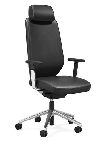 Fauteuil de direction contemporain - 656 - Stoll Giroflex - en cuir / inclinable / avec repose-tête