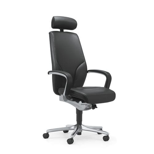 Fauteuil de direction contemporain - 64 - Stoll Giroflex - en cuir / inclinable / avec repose-tête