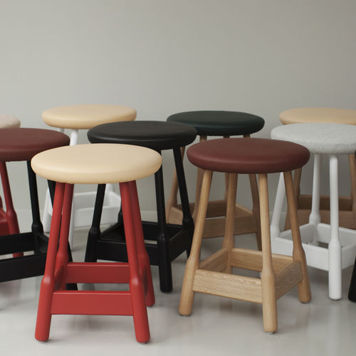 Tabouret contemporain - ALBERT - Massproductions - en chêne / en hêtre / tapissé