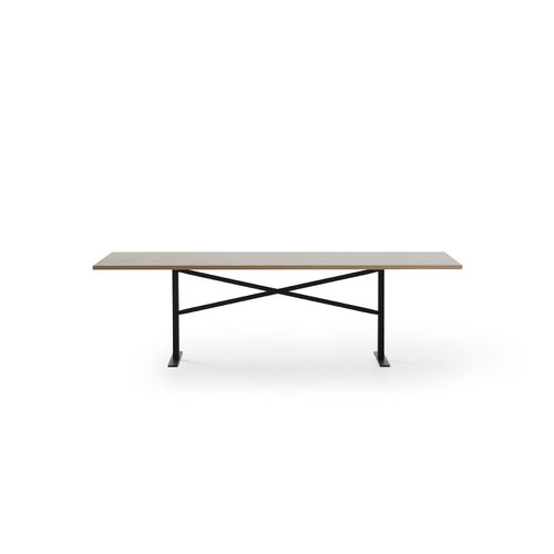 Table de travail contemporaine - FERRIC - Massproductions - en chêne / en noyer / en acier peint