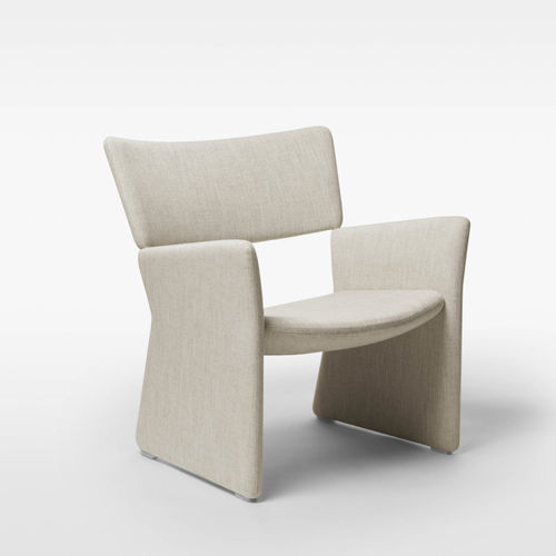 Fauteuil contemporain - CROWN - Massproductions - en tissu / à tablette / blanc
