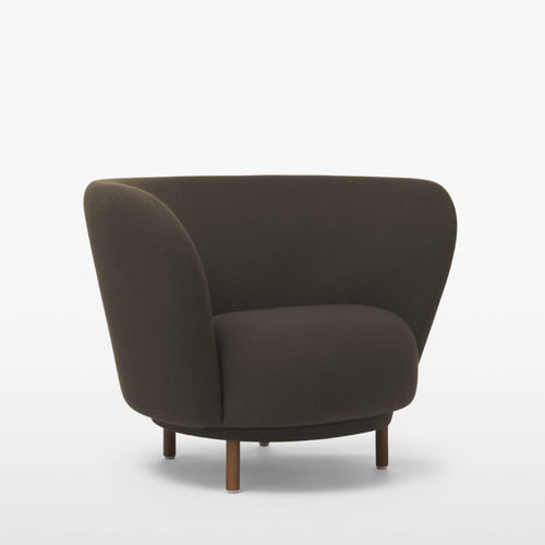Fauteuil contemporain - DANDY  - Massproductions - en tissu / marron / bleu