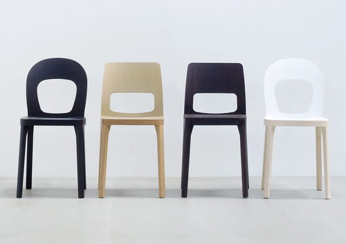 Chaise visiteur contemporaine - ST6N - HUSSL - en bois / professionnelle / sans accoudoirs