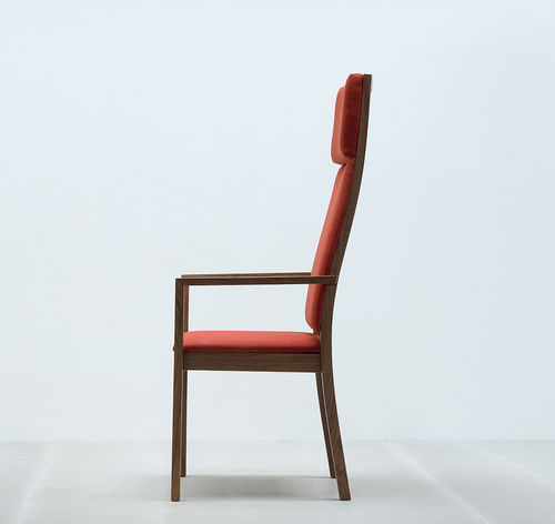 Chaise visiteur contemporaine - ST4N+ - HUSSL - en bois / à dossier haut / pour établissement médicalisé
