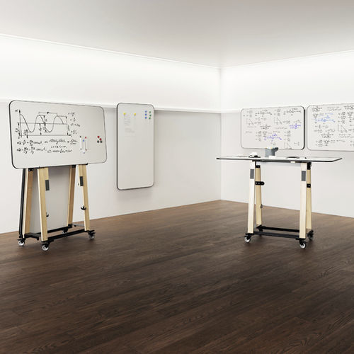 Tableau magnétique - O-TBOARD150 - Adeco - blanc / sur pied / intégré