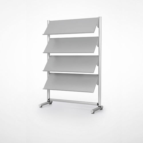 Porte-brochures à poser - O-295 400 - Adeco - en acier à revêtement par poudre / en aluminium / professionnel