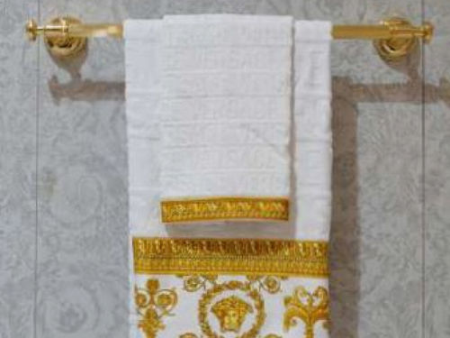 Porte-serviettes 1 barre - G6810048 - Versace Ceramics - mural / en métal / noir