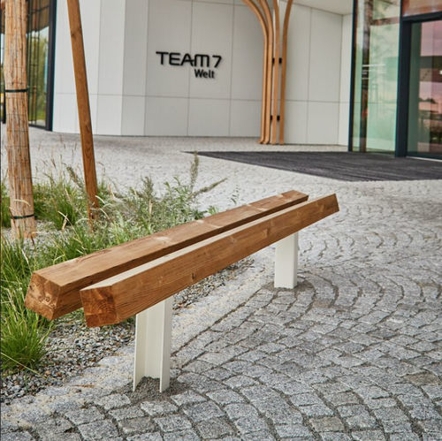 Banc public contemporain - YPSILON  - Vestre - en acier galvanisé / en bois / sans dossier