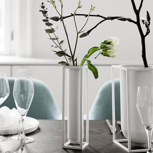Vase contemporain - KUBUS : FLORA - by Lassen - en métal / mural / de table