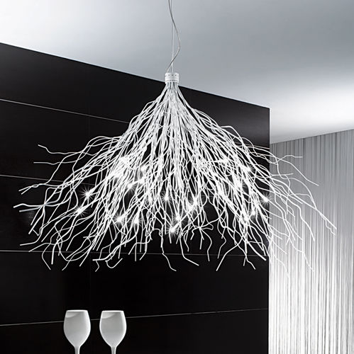 Lustre contemporain - SAGGINA 12S - 24S - iconeluce.com - en chrome / en cuivre / halogène
