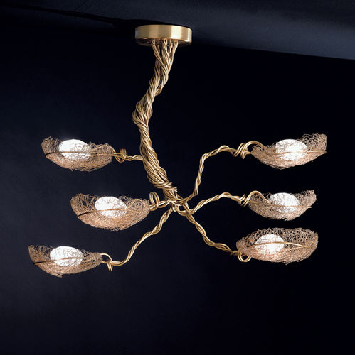 Lustre contemporain - NIDO  - iconeluce.com - en verre soufflé / en nickel / en cuivre