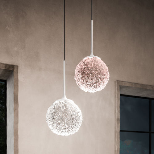 Suspension - CRISTALGLOB - iconeluce.com - en aluminium peint / en verre soufflé / en cristal