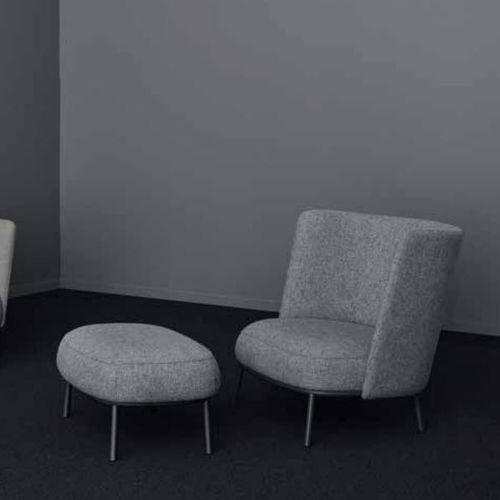 Fauteuil visiteur contemporain - SHIFT - OFFECCT - en tissu / avec repose-pieds / gris