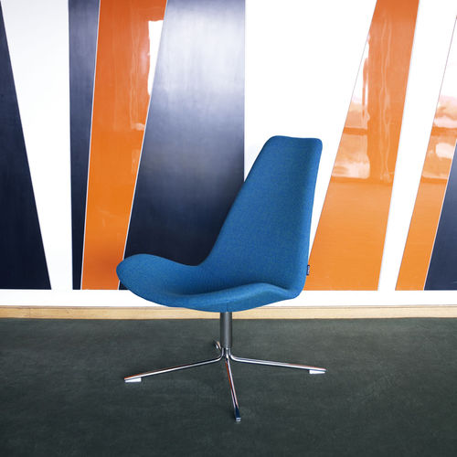 Fauteuil visiteur contemporain - SPOON - OFFECCT - en cuir / en tissu / en chrome