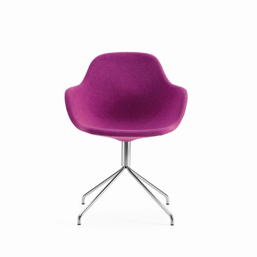 Chaise de conférence en tissu - PALMA - OFFECCT - en cuir / en bois / avec piètement en métal chromé