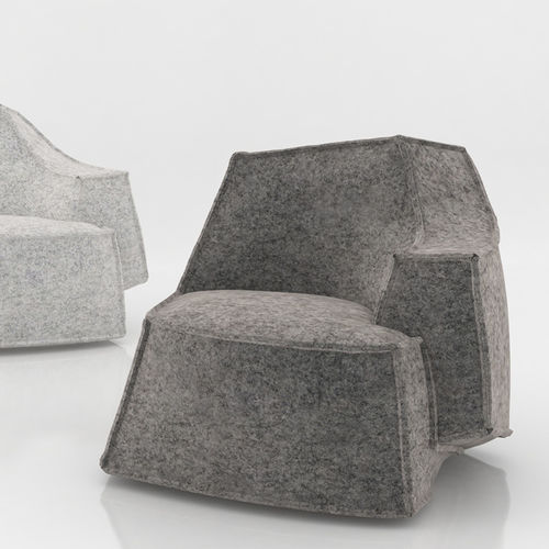 Chauffeuse contemporaine - AIRBERG - OFFECCT - en tissu / grise / par Jean-Marie Massaud