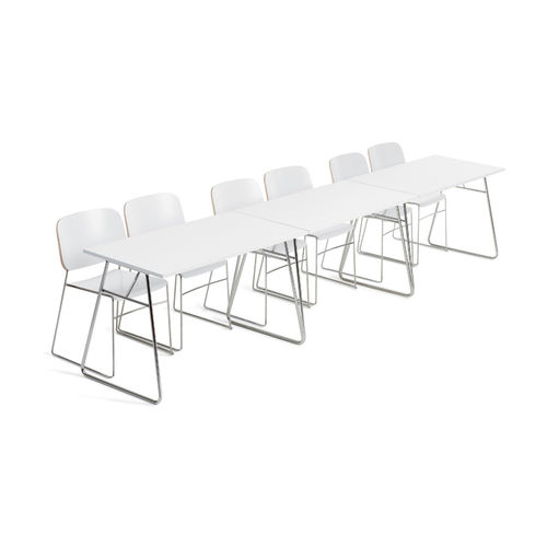 Table de conférence contemporaine - LITE - OFFECCT - en stratifié / en métal chromé / rectangulaire