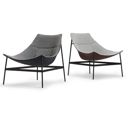 Chauffeuse contemporaine - MONTPARNASSE  - OFFECCT - en cuir / en tissu / grise