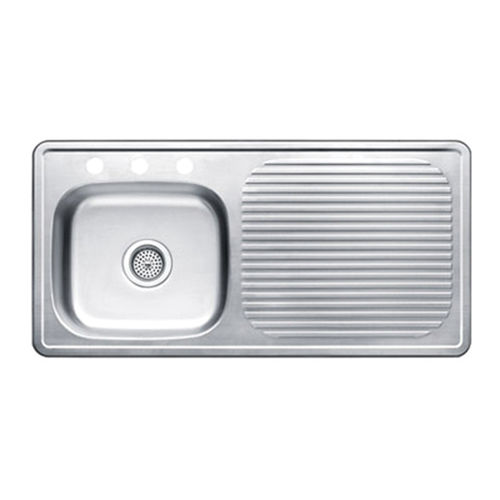 Évier 1 bac - VSS-390S - Pfister - avec égouttoir / en inox / encastrable
