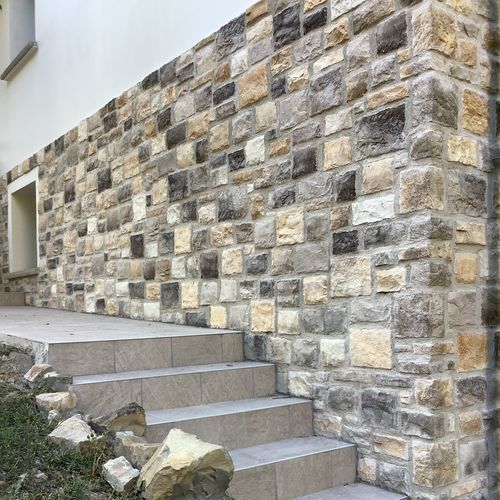 Parement en pierre - MIX CRE 03 - BIOPIETRA - extérieur / intérieur / à coller