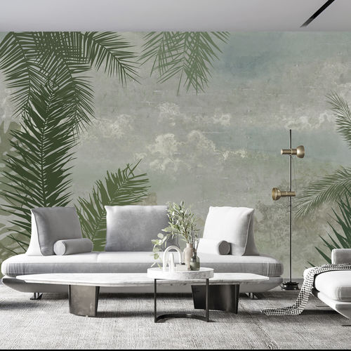 Papier peint contemporain - AMBIANCE TROPICALE - Arta WallDeco - à motif nature / panoramique / vert