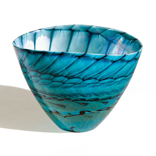 Vase design original - BELUS - Yalo Murano srl - en verre de Murano / fait main / bleu