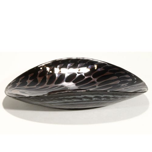 Assiette creuse - BLACK SILVER - Yalo Murano srl - en verre de Murano / professionnelle / à motif