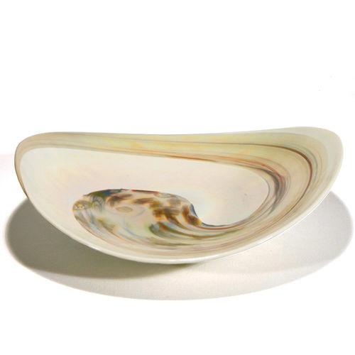 Assiette creuse - FOSSILI - Yalo Murano srl - en verre de Murano / professionnelle / à motif