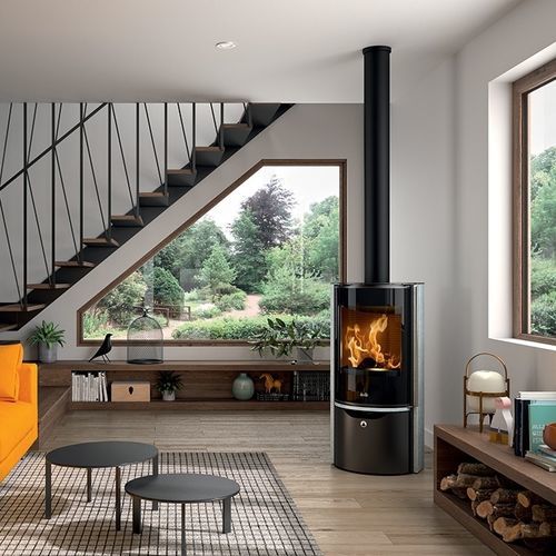 Poêle à bois - EGUZKI - DEVILLE - 6 kW / à poser / contemporain