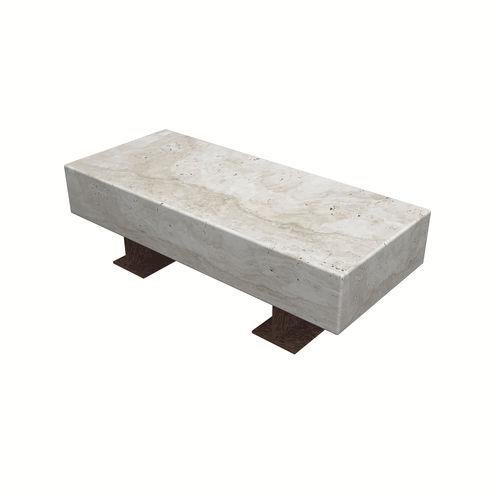 Banc public contemporain - BAUHAUS POLTRONA - Arredo di Pietra srl - en acier / en travertin / sans dossier
