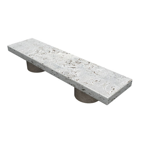 Banc public contemporain - basic rOund - Arredo di Pietra srl - en travertin / sans dossier / sans accoudoirs