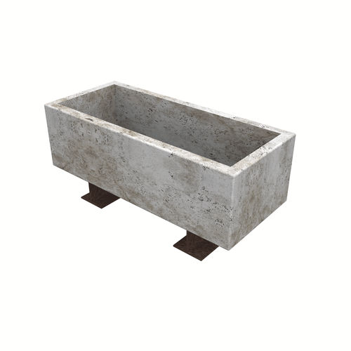 Jardinière en acier - Arredo di Pietra srl - en pierre naturelle / en travertin / rectangulaire