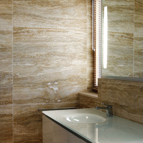 Plaque de pierre naturelle en travertin - MODULO - Arredo di Pietra srl - pour mur / pour agencement intérieur / polie