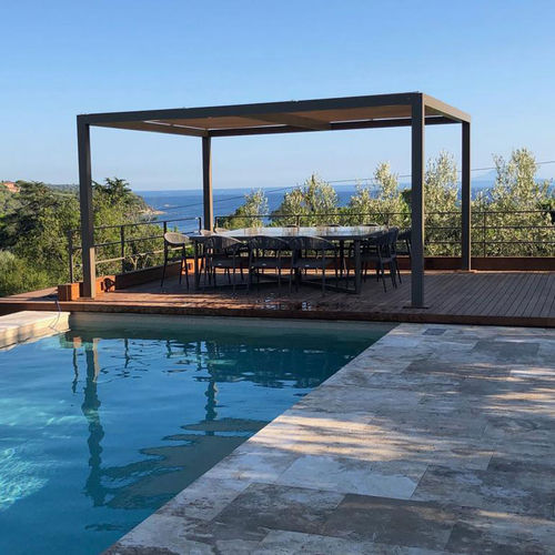 Piscine rectangulaire - Arredo di Pietra srl - d'extérieur / enterrée / en travertin