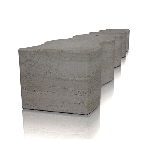 Banc public contemporain - snake - Arredo di Pietra srl - en travertin / sans dossier / sans accoudoirs