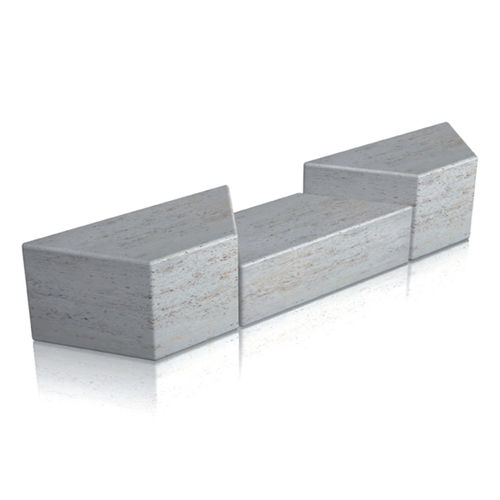 Banc public contemporain - trap - Arredo di Pietra srl - en travertin / sans dossier / sans accoudoirs