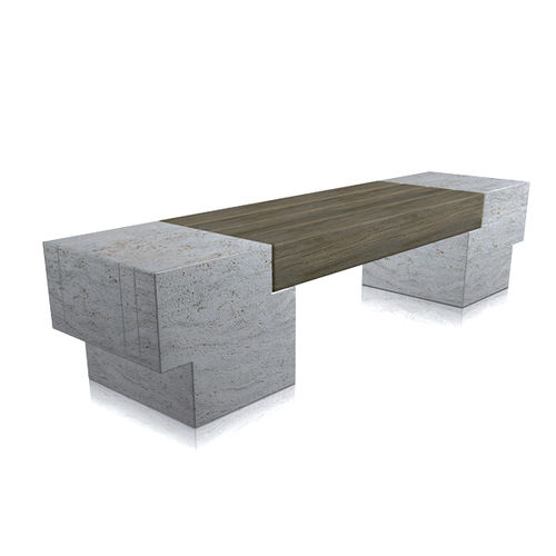 Banc public contemporain - dentata - Arredo di Pietra srl - en bois / en travertin / sans dossier