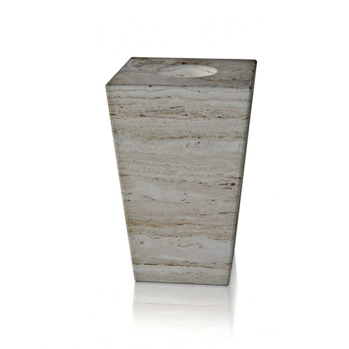 Pot de jardin en travertin - eco - Arredo di Pietra srl - conique / carré / résistant aux UV