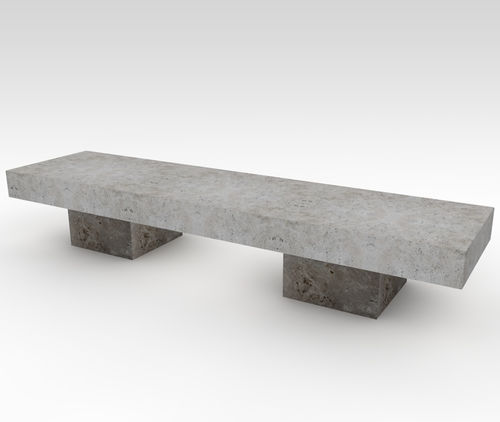 Banc public contemporain - basic sQuare - Arredo di Pietra srl - en travertin / sans dossier / sans accoudoirs