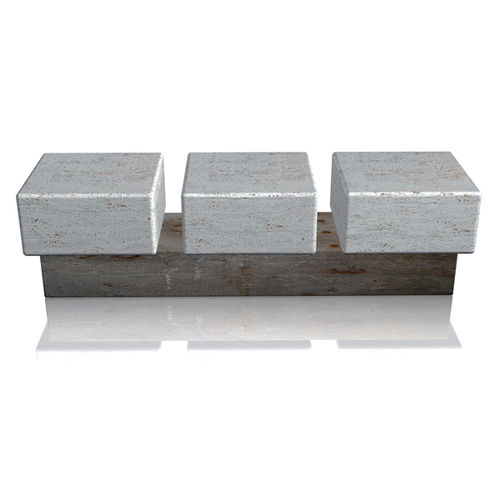 Banc public contemporain - Pertre - Arredo di Pietra srl - en travertin / sans dossier / sans accoudoirs
