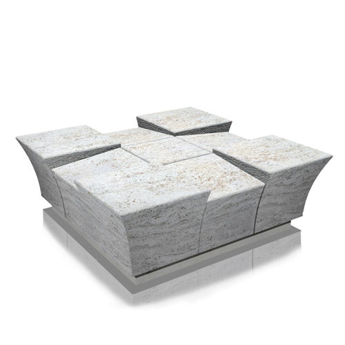 Banc public contemporain - dama - Arredo di Pietra srl - en travertin / sans dossier / sans accoudoirs