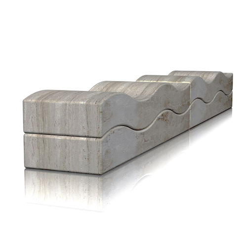 Banc public contemporain - flusso - Arredo di Pietra srl - en travertin / sans dossier / sans accoudoirs
