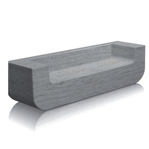 Banc public contemporain - salotto rapolano - Arredo di Pietra srl - en travertin / avec dossier / sans accoudoirs