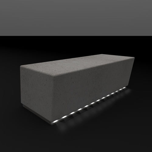 Banc public contemporain - slim luce - Arredo di Pietra srl - en travertin / sans dossier / sans accoudoirs