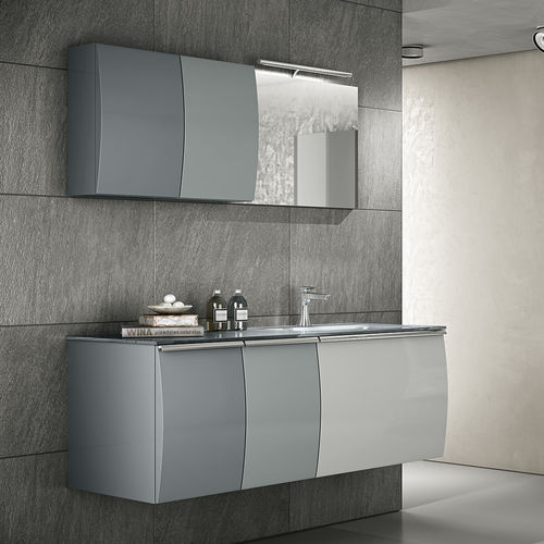 Meuble vasque suspendu - WAY_01 - GB GROUP S.R.L. - en verre / contemporain / courbé