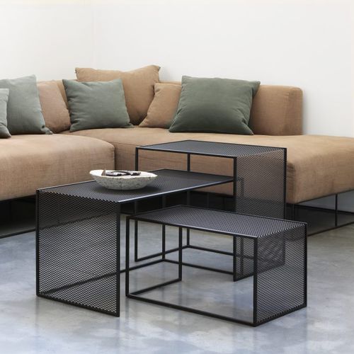 Table basse contemporaine - TRISTANO - ZEUS - en métal / avec piètement en métal / rectangulaire