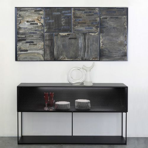 Buffet sur pieds hauts - TRISTANO - ZEUS - contemporain / en métal / avec étagère